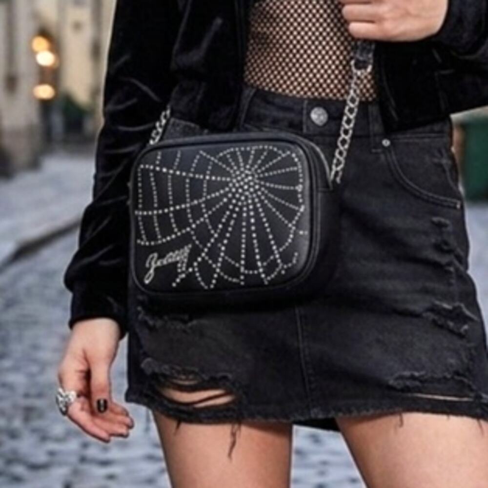 Juicy Couture Haunted Couture Spiderweb Rhinestone Crossbody Bag with coin bag